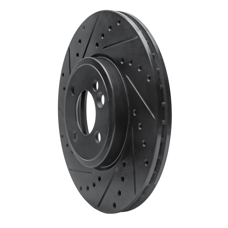 Mini Cooper Brake Rotor (1) - Front Left - DFC - Drilled & Slotted - Black - `02-`06
