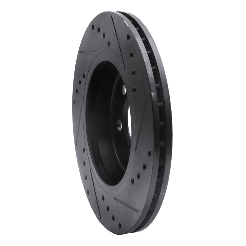 Mini Cooper Brake Rotor (1) - Front Left - DFC - Drilled & Slotted - Black - `02-`08