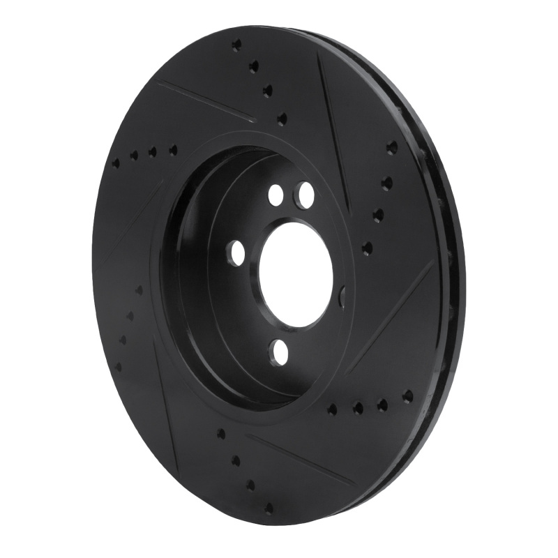 Mini Cooper Brake Rotor (1) - Front Left - DFC - Drilled & Slotted - Black - `07-`15
