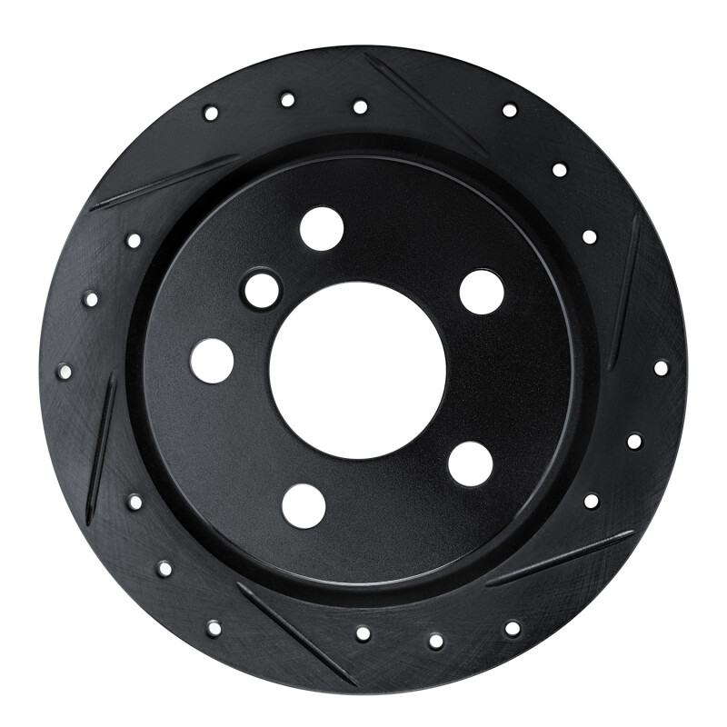Mini Cooper Brake Rotor (1) - Rear Right - DFC - Drilled & Slotted - Black - `14-`24