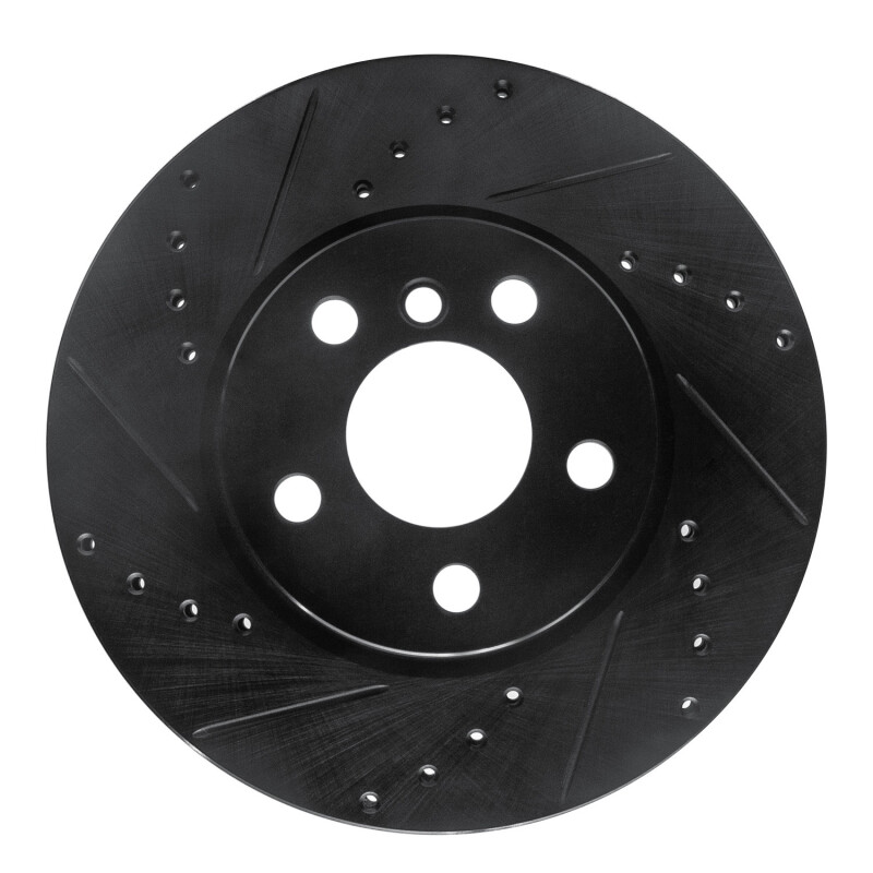 Mini Cooper Brake Rotor (1) - Front Left - DFC - Drilled & Slotted - Black - `14-`21