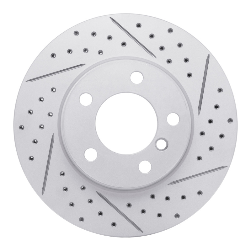 Mini Cooper Paceman Brake Rotor (1) - Front Right - DFC - Drilled & Slotted Geoperformance - `11-`16