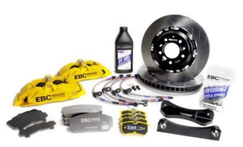 Mini Cooper S Coupe/Convertible Brake Kit - Front - EBC - 330mm Rotor + Yellow Apollo-4 Calipers - Yellow - `01-`06