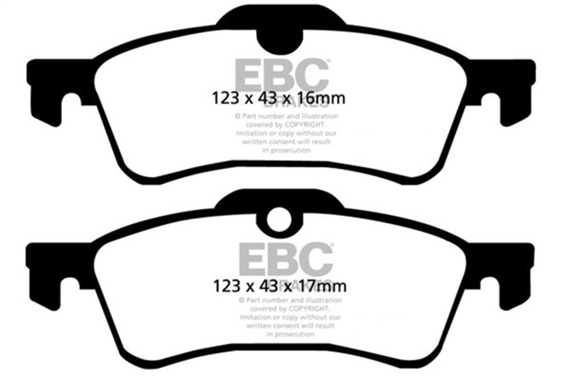 Mini Hardtop Brake Pads - Rear - EBC - Greenstuff 2000 Series Sport - `02-`03