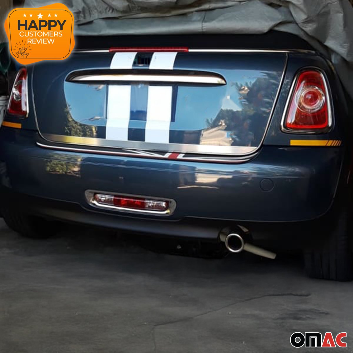 MINI COOPER R56 Tailgate Trim - Omac USA - S.Steel - Brushed Silver ...