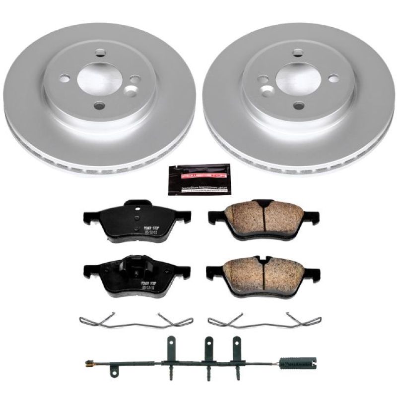 Mini Cooper Brake Kit - Front - PowerStop - GEOMET Coated Rotors + Z23 Carbon-Fiber Ceramic Pads - `02-`06