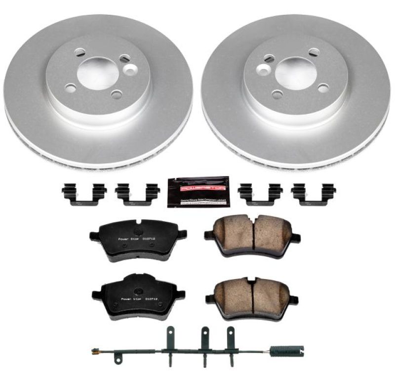 Mini Cooper Brake Kit - Front - PowerStop - Geomet Coated Rotors + Carbon-Fiber Ceramic Pads - `07-`08