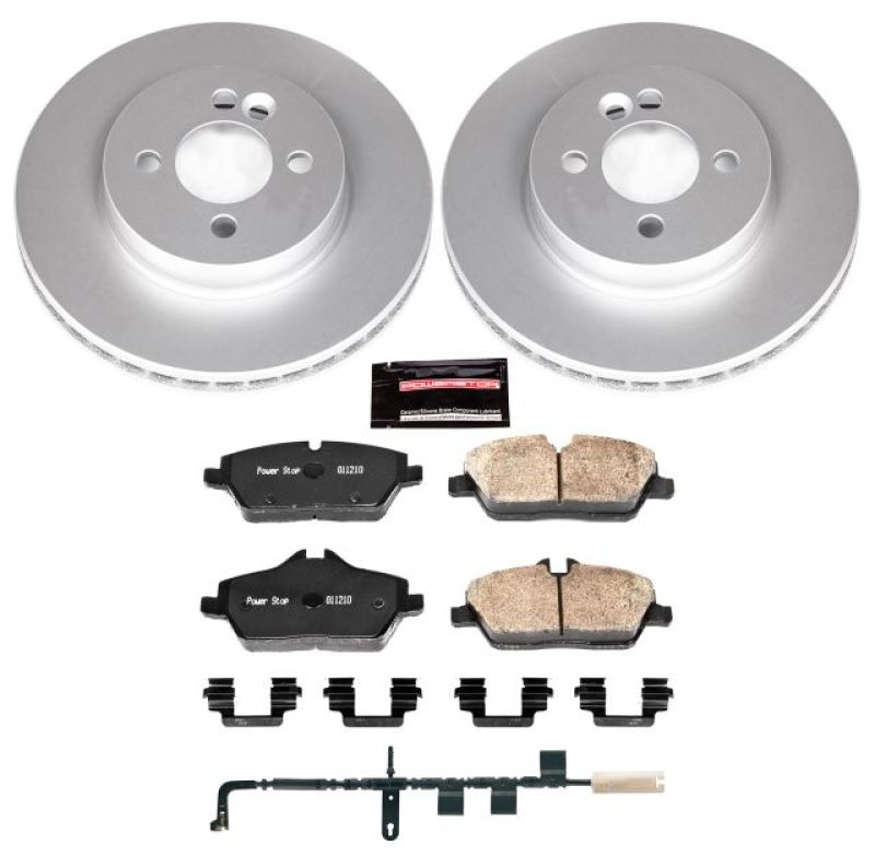 Mini Cooper Brake Kit - Front - PowerStop - Geomet Coated Rotors + Carbon-Fiber Ceramic Pads - `07-`10