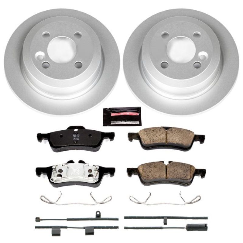 Mini Cooper Brake Kit - Rear - PowerStop - Genuine Geomet Coated Rotors + Carbon-Fiber Ceramic Pads - `07-`08