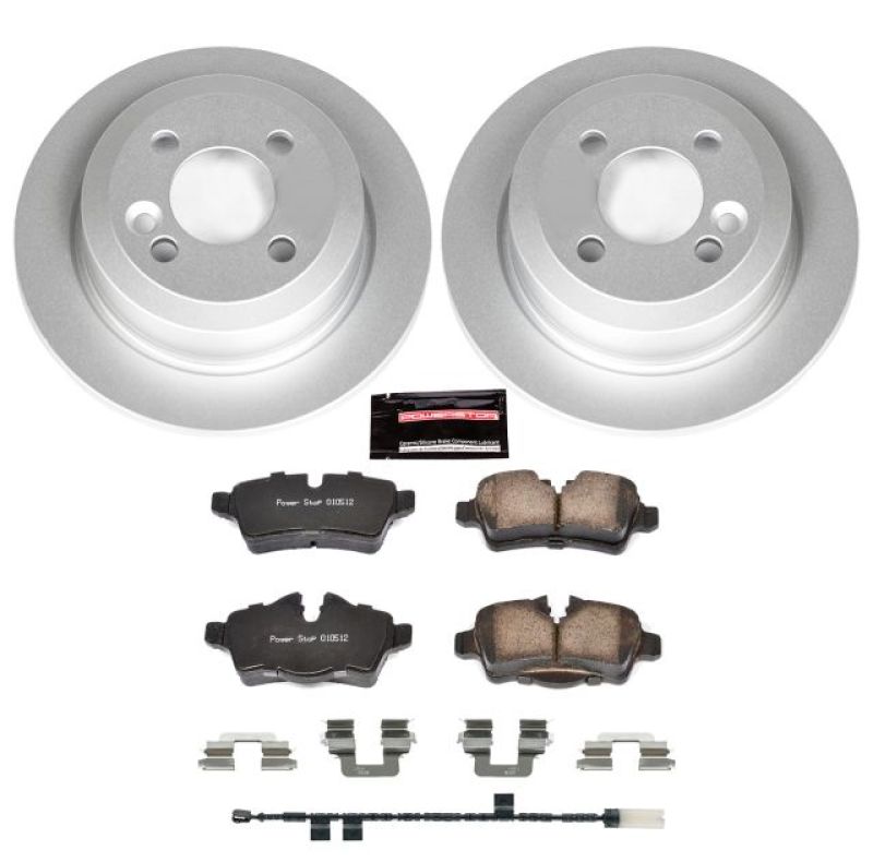 Mini Cooper Brake Kit - Rear - PowerStop - Geomet Coated Rotors + Z23 Carbon-Fiber Ceramic Pads - `11-`16