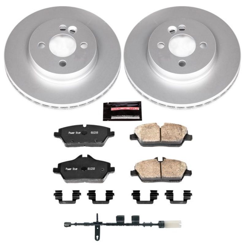 Mini Cooper Brake Kit - Front - PowerStop - Geomet Coated Rotors + Z23 Carbon-Fiber Ceramic Pads - `11-`16