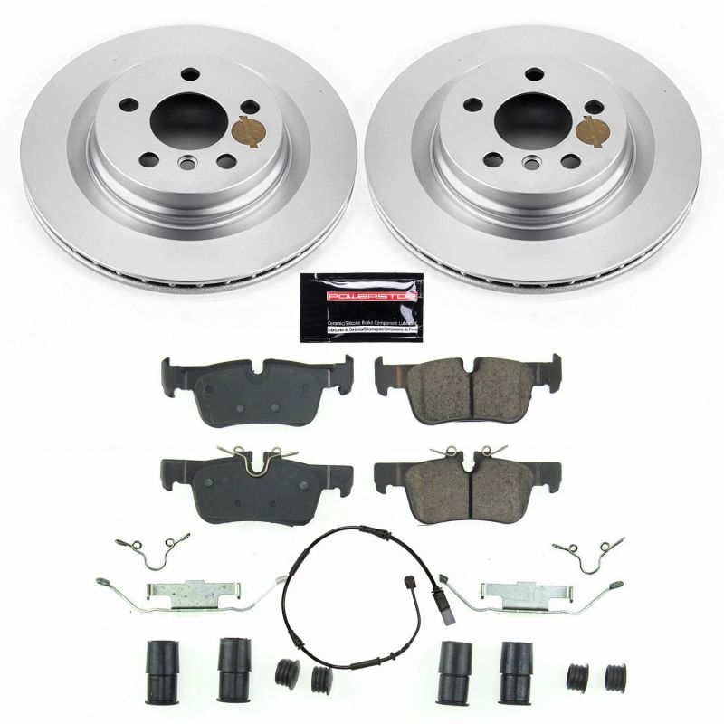 Mini Countryman Brake Kit - Rear - PowerStop - Geomet Coated Rotors + Carbon-Fiber Ceramic Pads - `18-`21