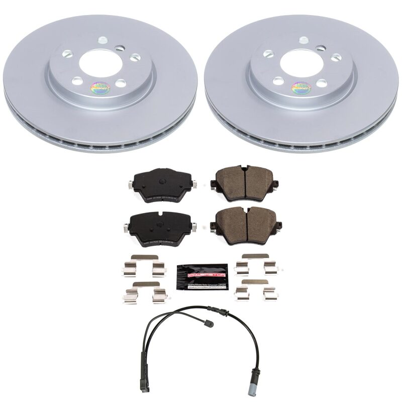 Mini Cooper Brake Kit - Front - PowerStop - Geomet Coated Rotors + Z23 Carbon-Fiber Ceramic Pads - `22-`24