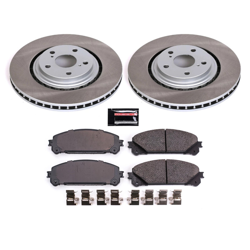 Mini Cooper Brake Kit - Front + Rear - PowerStop - High-Carbon Coated Rotors + ECE-R90 Brake Pads - `02-`06
