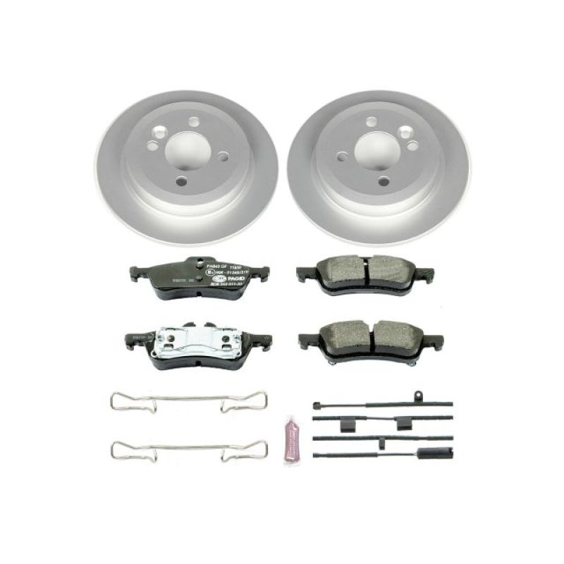 Mini Cooper Brake Kit - Rear - PowerStop - Genuine Geomet Fully Coated Rotors + ECE-R90 Certified Pads - `02-`06