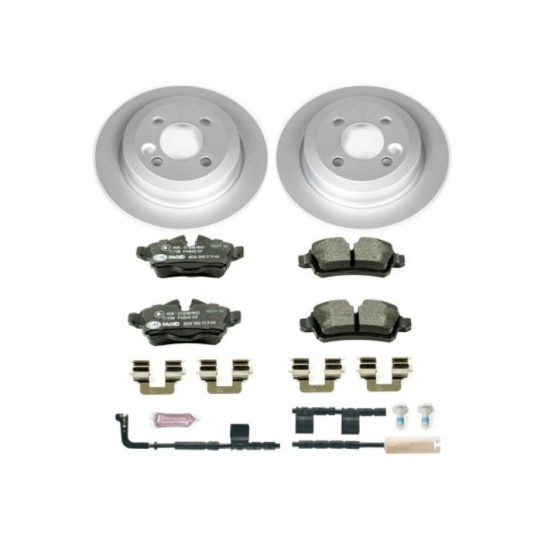 Mini Cooper Brake Kit - Rear - PowerStop - Genuine Geomet Coated Rotors + ECE-R90 Brake Pads - `07-`10