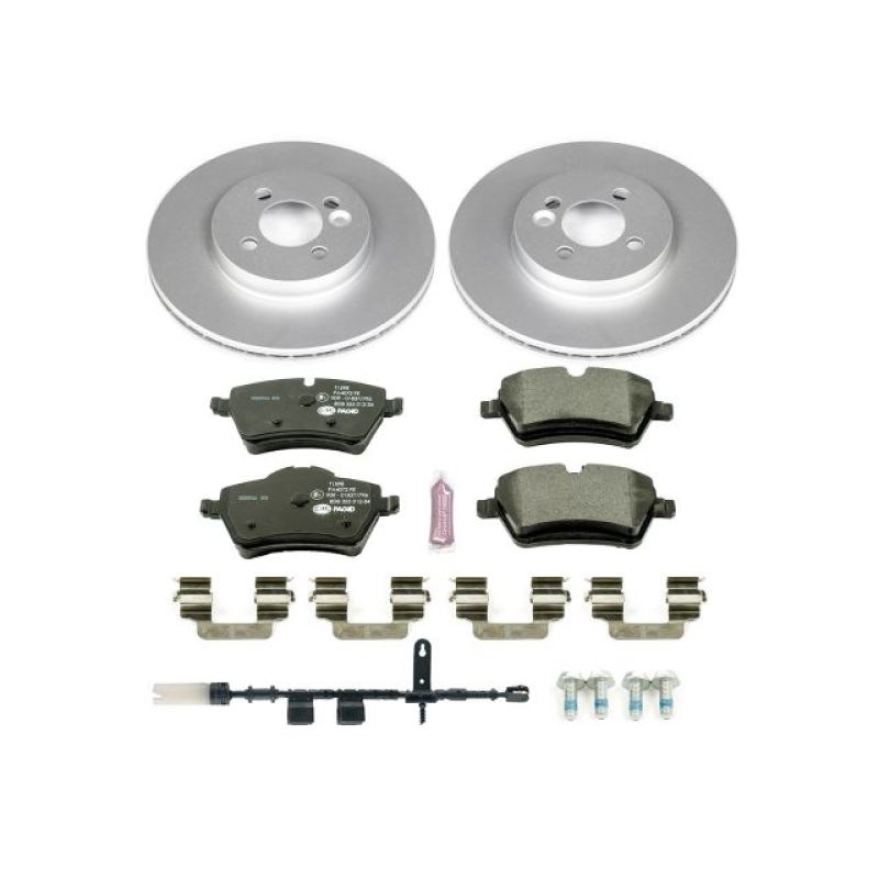 Mini Cooper Brake Kit - Front - PowerStop - Genuine Geomet Coated Rotors + ECE-R90 Brake Pads - `11-`16
