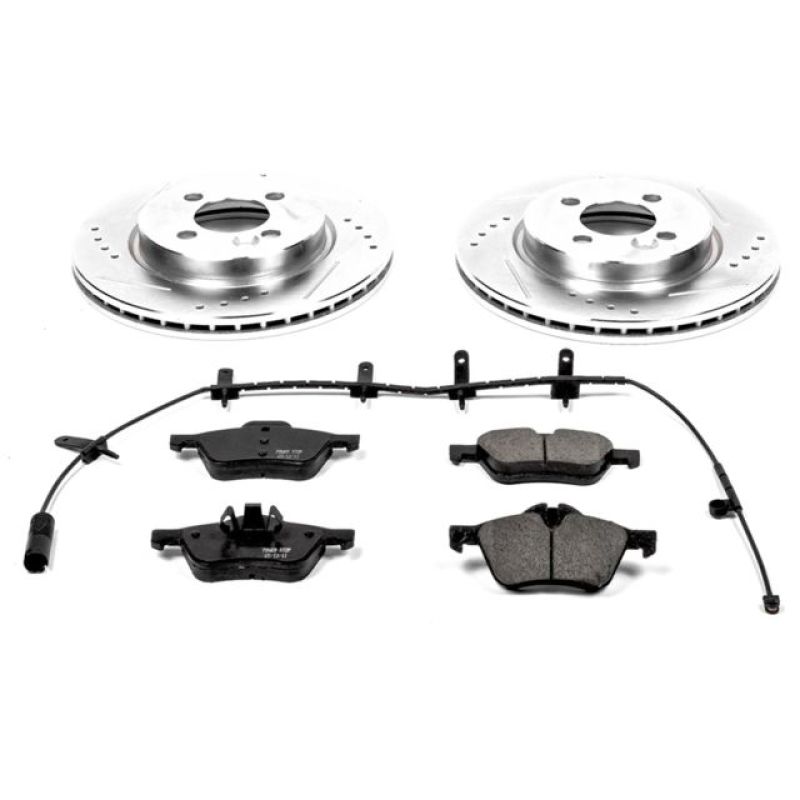 Mini Cooper Brake Kit - Front - PowerStop - Drilled & Slotted Rotors + Carbon-Fiber Ceramic Pads - `07-`08