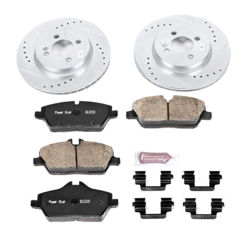 Mini Cooper Brake Kit - Front - PowerStop - Drilled & Slotted Rotors + Carbon-Fiber Ceramic Pads - `11-`16