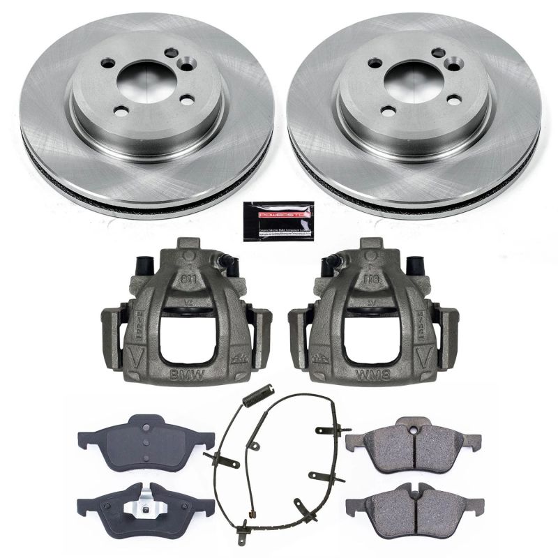 Mini Cooper Brake Kit - Front - PowerStop - Autospecialty Rotors + Evolution Ceramic Pads + Replacement Calipers - `02-`06
