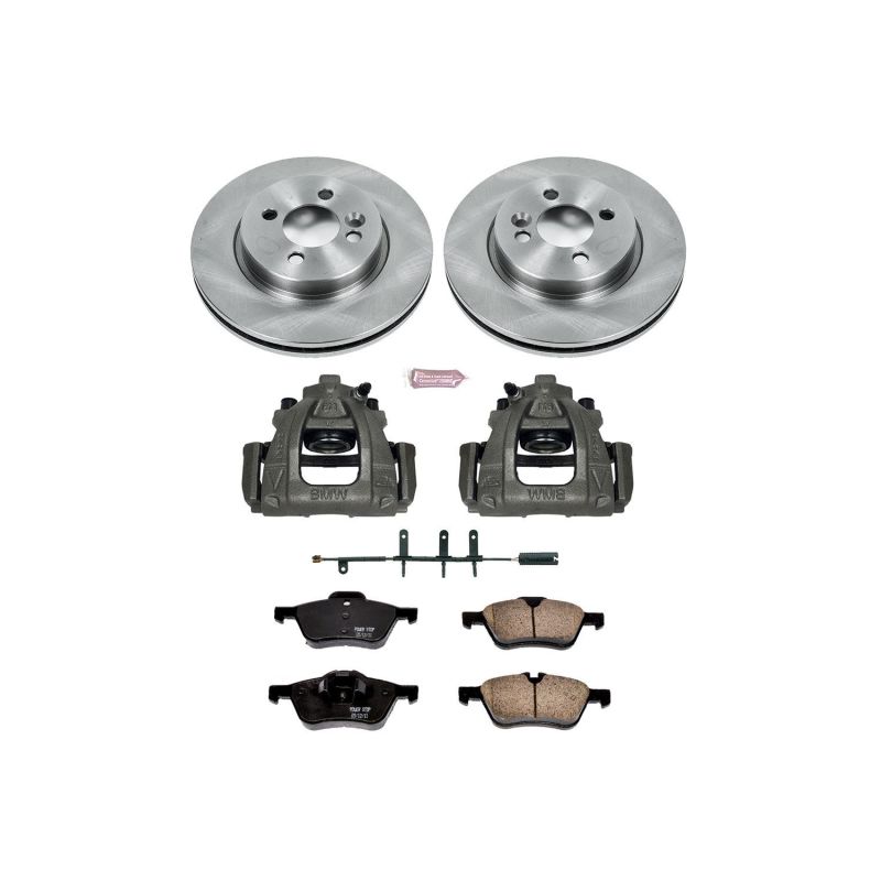 Mini Cooper Brake Kit - Front - PowerStop - Autospecialty Rotors + Evolution Ceramic Pads + Non-Coated Calipers - `07-`08