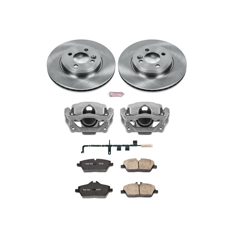 Mini Cooper Brake Kit - Front - PowerStop - Autospecialty Rotors + Evolution Ceramic Pads + Non-Coated Calipers - `07-`10