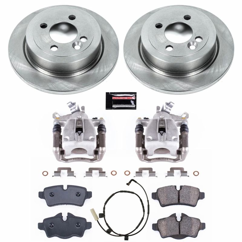 Mini Cooper Brake Kit - Rear - PowerStop - Autospecialty Rotors + Evolution Ceramic Pads + Non-coated Calipers - `07-`10