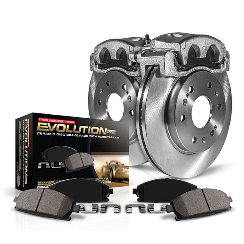 Mini Cooper Brake Kit - Rear - PowerStop - Autospecialty Rotors + Evolution Ceramic Pads + Non-coated Calipers - `11-`15