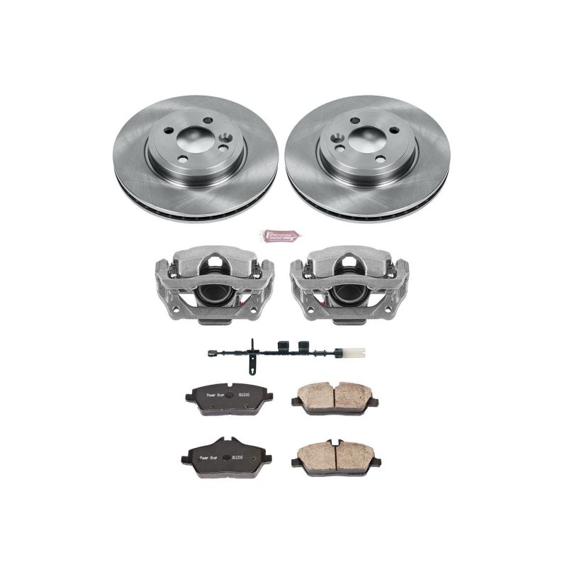 Mini Cooper Brake Kit - Front - PowerStop - Autospecialty Rotors + Evolution Ceramic Pads + Non-Coated Calipers - `11-`16
