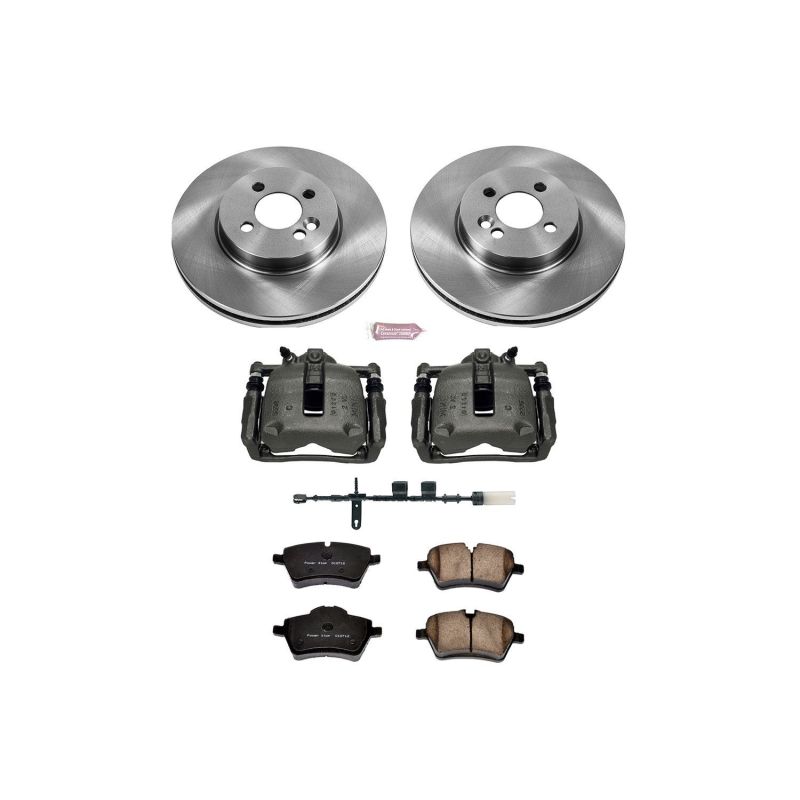 Mini Cooper Brake Kit - Front - PowerStop - Autospecialty Rotors + Evolution Ceramic Pads + Replacement Calipers - `11-`16