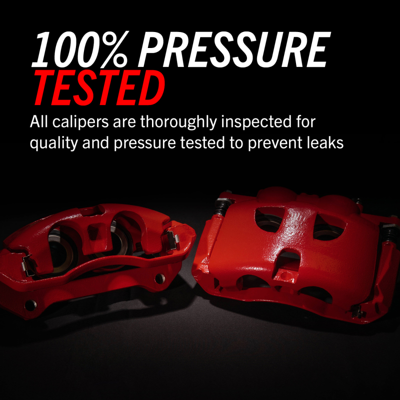 Mini Cooper Brake Calipers - Rear - PowerStop - Red Powder Coated w/ Brackets - Pair - Red - `07-`10