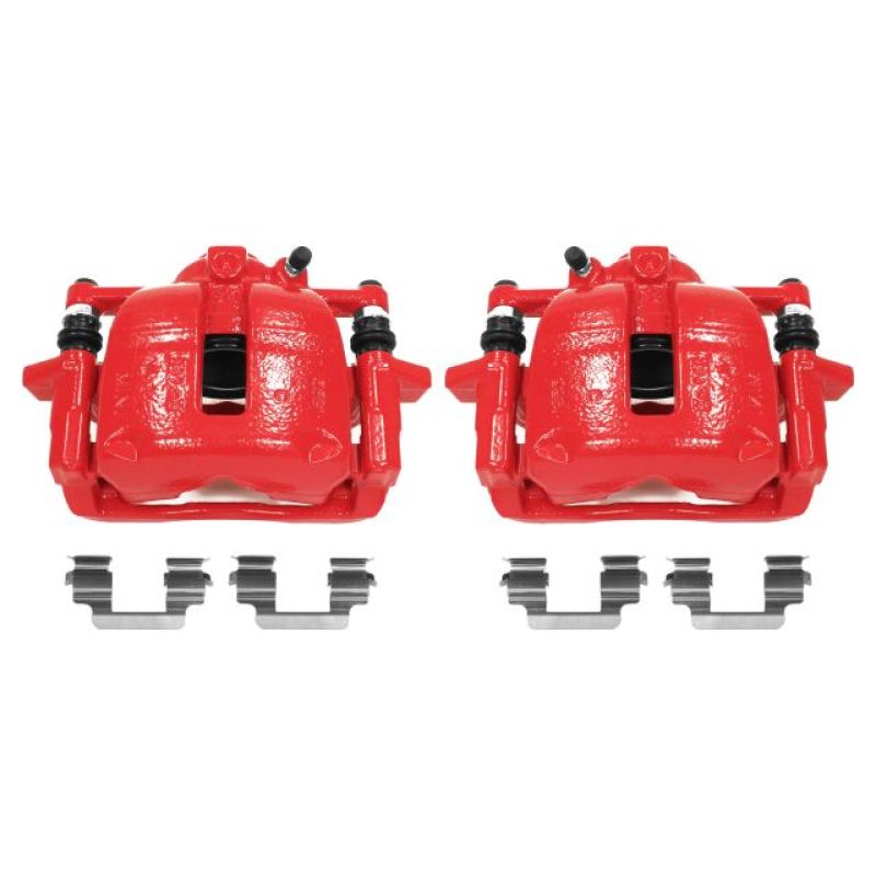 Mini Cooper Brake Calipers - Front - PowerStop - Floating Caliper with Bracket - Red - `07-`16