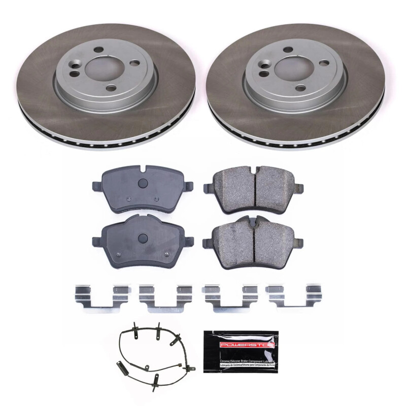 Mini Cooper Brake Kit - Front - PowerStop - Semi-Coated Rotors - `07-`08