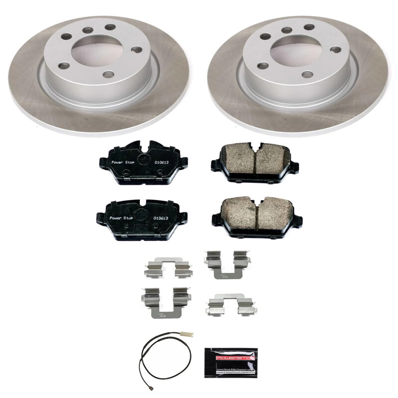Mini Cooper Brake Rotors (2) - Rear - PowerStop - Semi-Coated Rotors - `13-`16