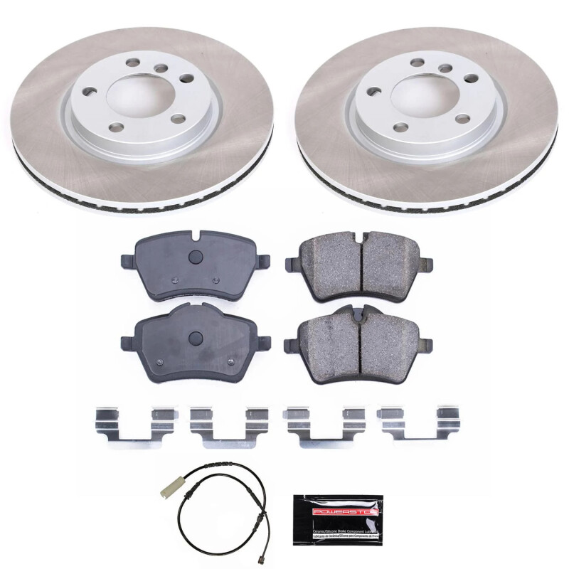 Mini Cooper Brake Rotors (2) - Front - PowerStop - Semi-Coated Rotor - `13-`16