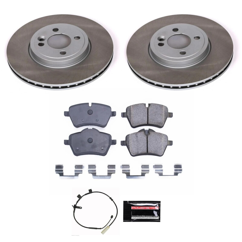 Mini Cooper Brake Kit - Front - PowerStop - Semi-Coated Rotors - `12-`15