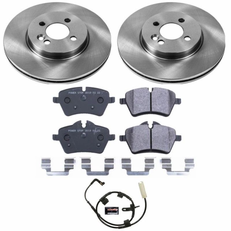 Mini Cooper Brake Pads + Rotors - Front - PowerStop - Autospecialty Rotors + Track Day Brake Pads - `07-`10
