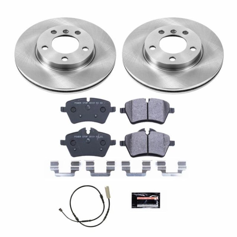 Mini Cooper Brake Kit - Front - PowerStop - High-Performance Rotors + Track Day Pads - `13-`16