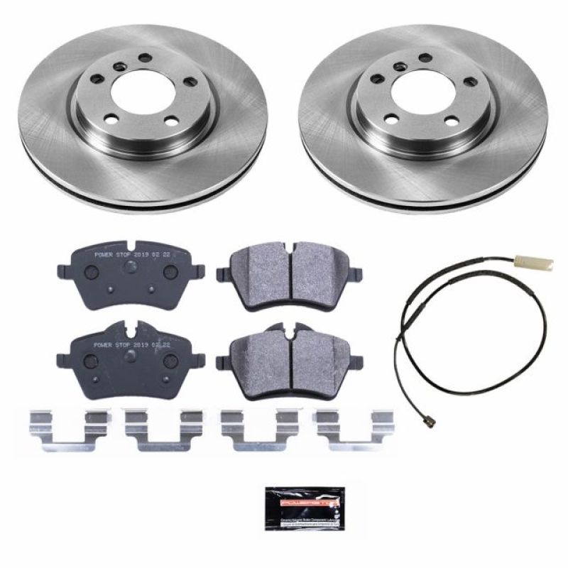 Mini Cooper Brake Kit - Front - PowerStop - Autospecialty Rotors + Track Day Pads - `13-`16