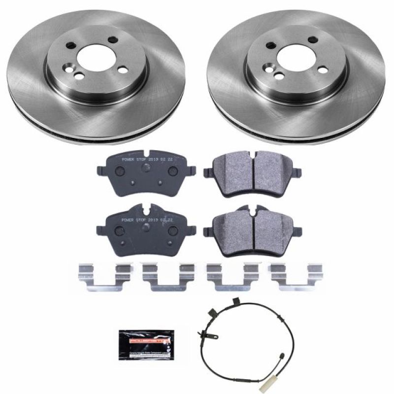 Mini Cooper Brake Kit - Front - PowerStop - Autospecialty Rotors + Track Day Pads - `11-`16