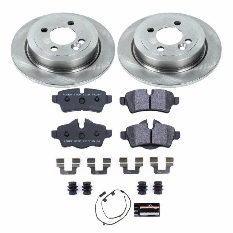 Mini Cooper Brake Kit - Rear - PowerStop - Track Day Spec High-Performance Rotors + Pads - `07-`08