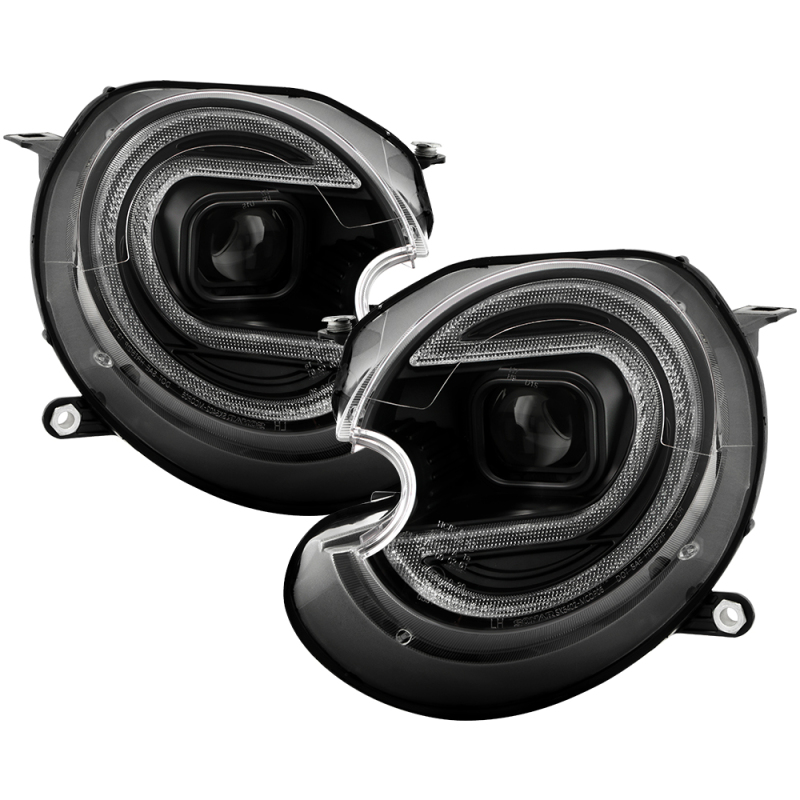 Mini Cooper Projector Headlights - SPYDER - Spyder Signature Series, Version 2, Halogen Model Only - Black - `07-`12