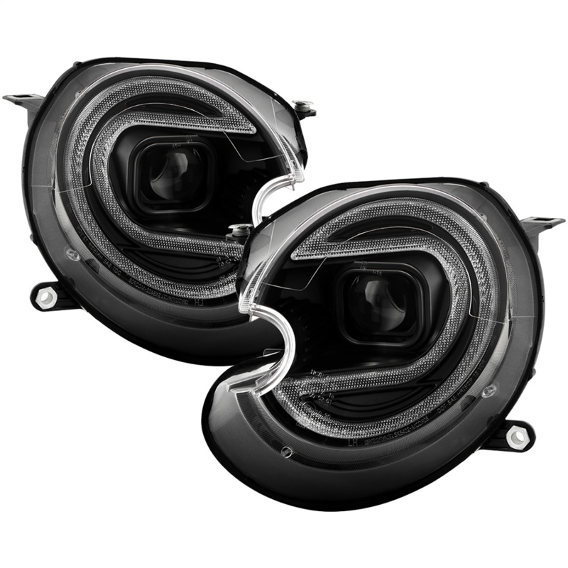 Mini Cooper Headlights - SPYDER - V2 Xenon/HID Only Projector - Black - `07-`12