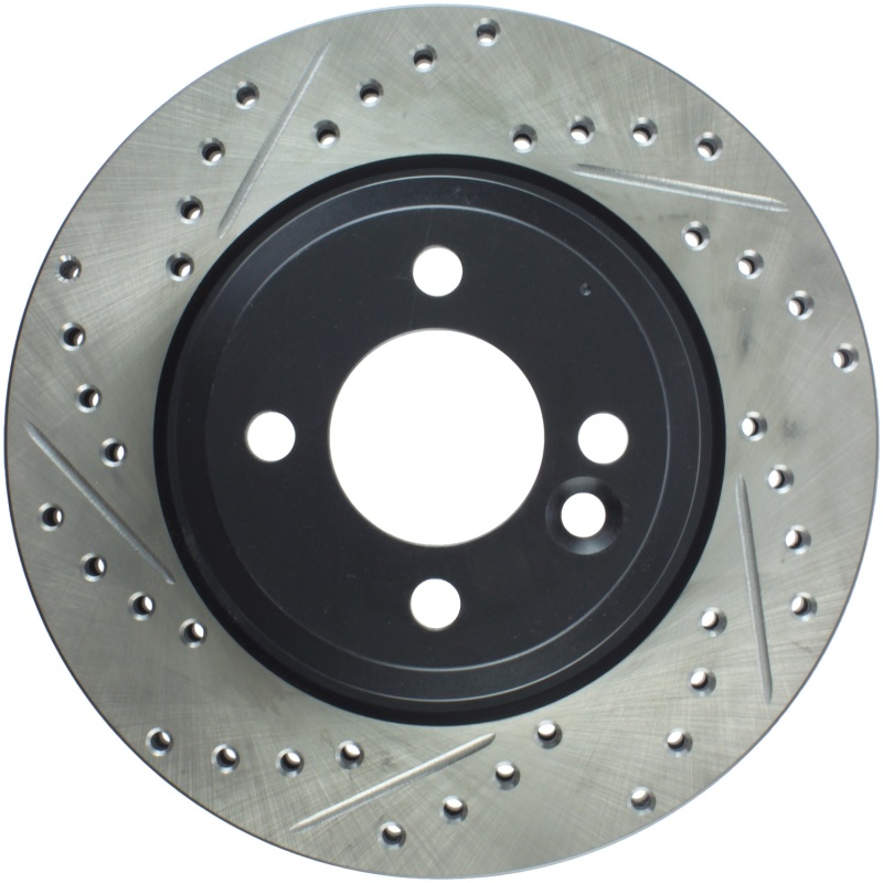 Mini Cooper Brake Rotor(1) - Right Front - Stoptech - Slotted & Drilled Sport - Black - `02-`07