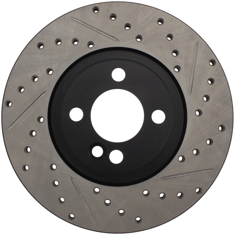 Mini Cooper Brake Rotor(s) (1) - Front Left - Stoptech - Slotted & Drilled Sport - Black - `07-`13