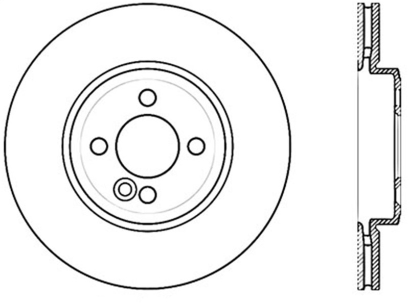 Mini Cooper Brake Rotor(s) (1) - Front Left - Stoptech - Drilled Sport - Black - `07-`16