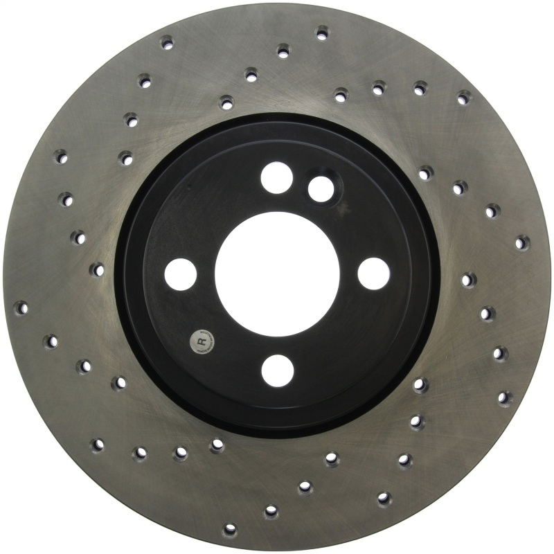 Mini Cooper Brake Rotor(1) - Front Right - Stoptech - Drilled Sport - Black - `07-`16