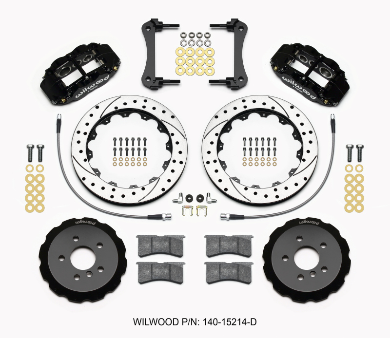 Mini Cooper Brake Kit - Front - Wilwood - 12.88in Drilled Rotors + FNSL6R Calipers - `14-`15