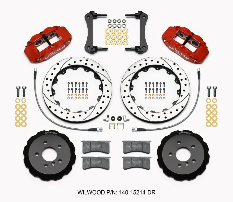 Mini Cooper Brake Kit - Front - Wilwood - Narrow Superlite 6R + 12.88in Drilled Rotors - Red - `14-`15