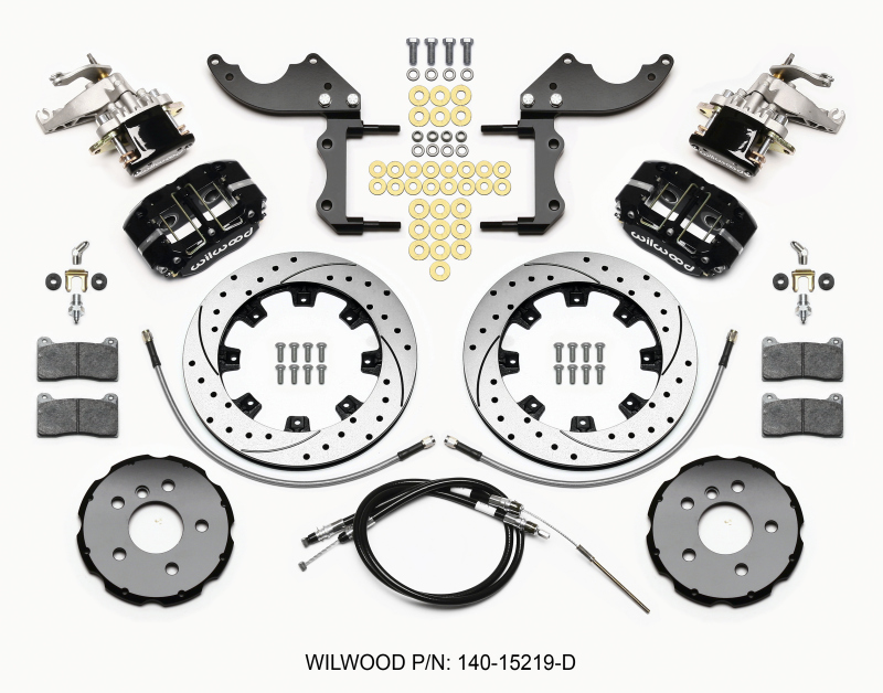 Mini Cooper Brake Kit - Rear - Wilwood - Dynapro Radial4 / MC4 12.19 Drilled Rotors + BP-10 Pads - `14-`15